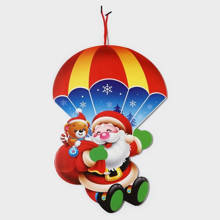 Декоративное украшение (подвеска)  Декоративное украшение (подвеска) "Дед мороз и мишка" 44,5х31 см