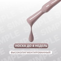 Гель лак для ногтей «SIMPLE», 3-х фазный, 10 мл, LED/UV, цвет коричневый (104)