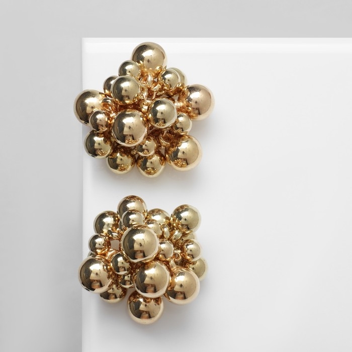 Серьги металл «Молекула», цвет золото Серьги металл «Молекула», цвет золото