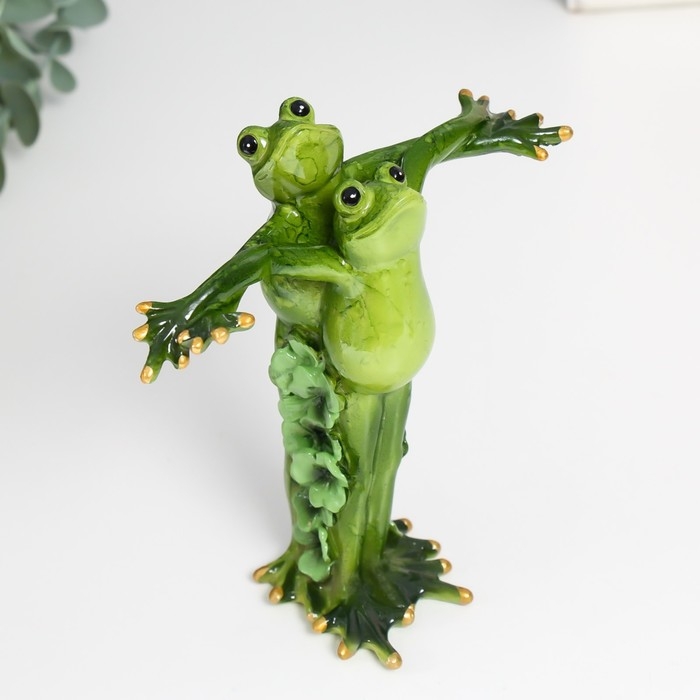 Сувенир полистоун  Сувенир полистоун "Лягушки-гармония" 5х14,5х13 см