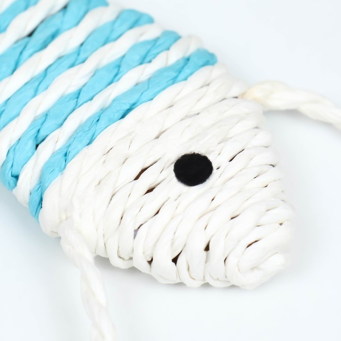 Игрушка-когтеточка  Игрушка-когтеточка "Рыбка-полосатик", 11 см, голубая