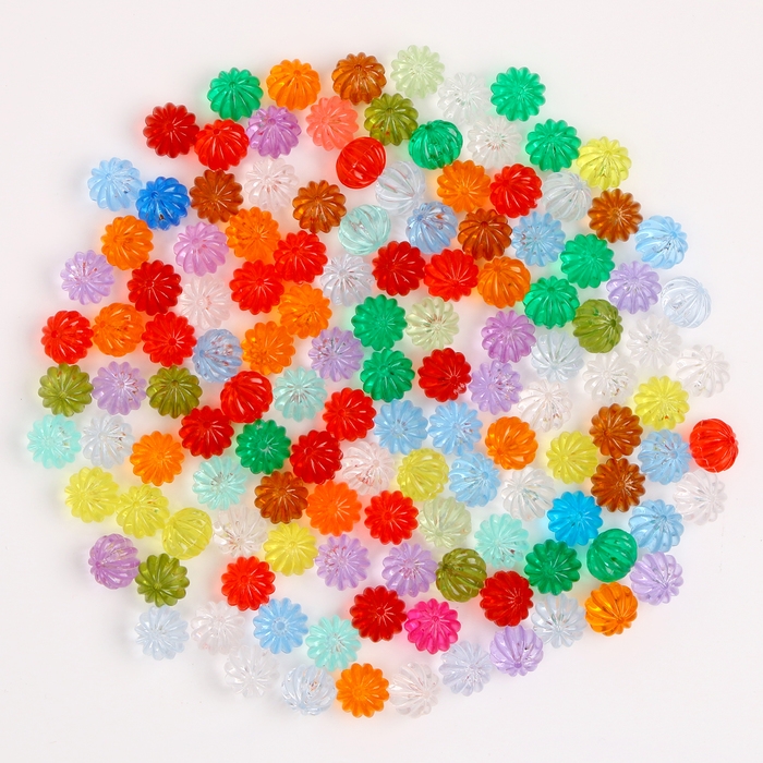 Кристаллы пластиковые декоративные, набор 140 г, размер 1 шт. — 1 × 1,5 см, цвет МИКС