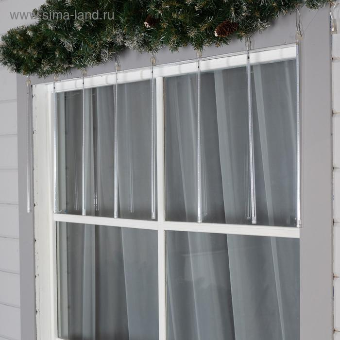 Гирлянда «Сосульки» 3 × 0.5 м, IP44, прозрачная нить, 288 LED, свечение мульти с эффектом стекания, 12 В