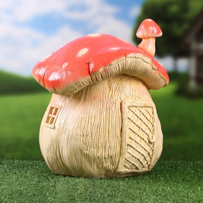 Садовая фигура  Садовая фигура "Домик мухомор" 21х21х25см