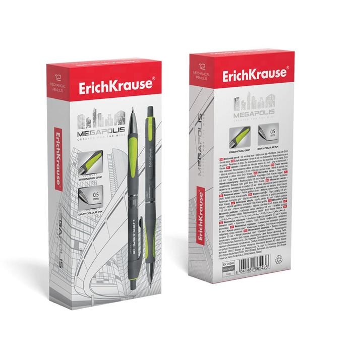 Карандаш механический ErichKrause  Карандаш механический ErichKrause "Megapolis Concept", НВ, грифель d=0.5 мм, резиновый упор, в коробке