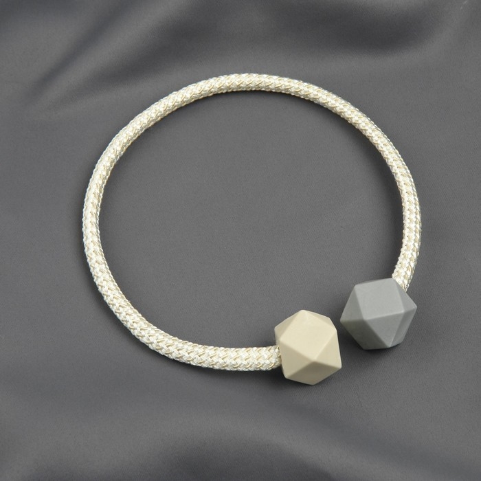 Подхват для штор «Камушки», d = 3 × 46 см, цвет пепельно-бежевый/серый Подхват для штор «Камушки», d = 3 × 46 см, цвет пепельно-бежевый/серый