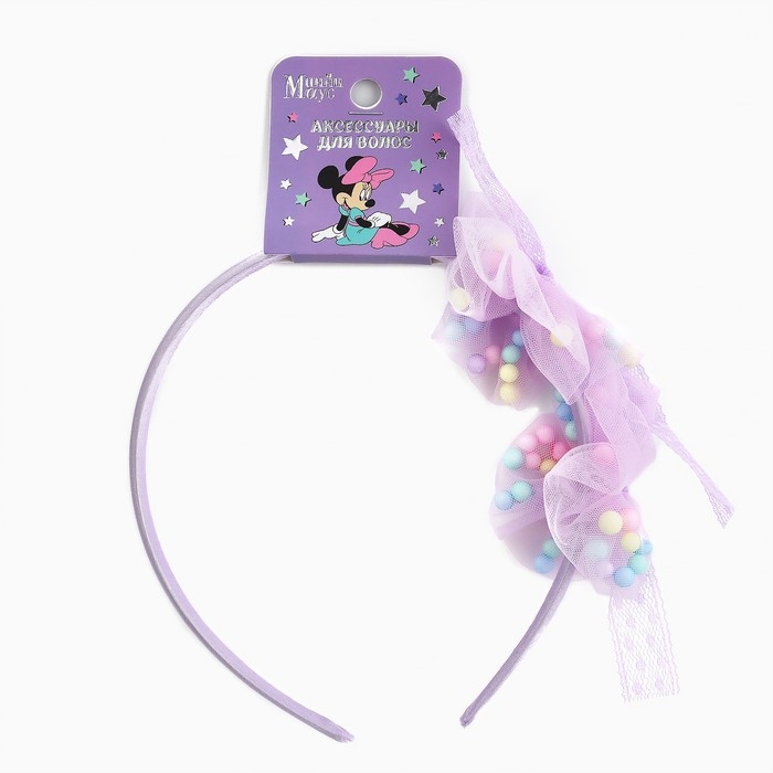 Ободок для волос детский с блестками, 11 см, Минни Маус Ободок для волос детский с блестками, 11 см, Минни Маус
