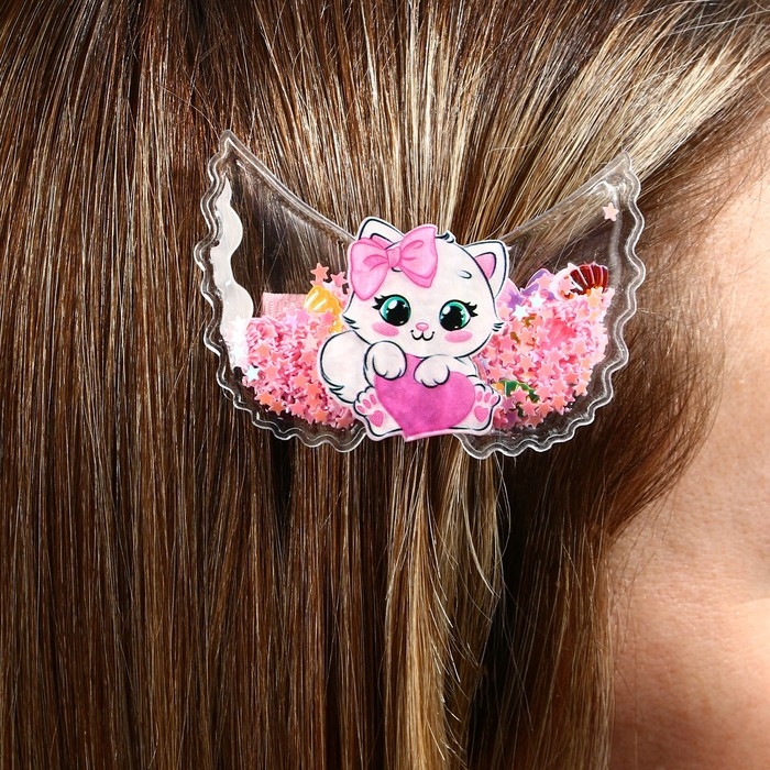 Заколка для волос с шейкером «Самой милой», 6 х 4.5 см Заколка для волос с шейкером «Самой милой», 6 х 4.5 см