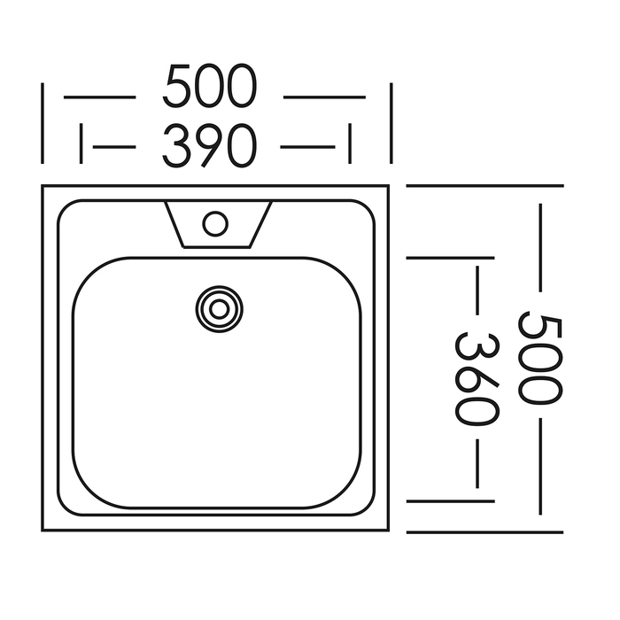 Мойка кухонная  Мойка кухонная "Владикс", накладная, без сифона, 50х50 см, нержавеющая сталь 0.4 мм