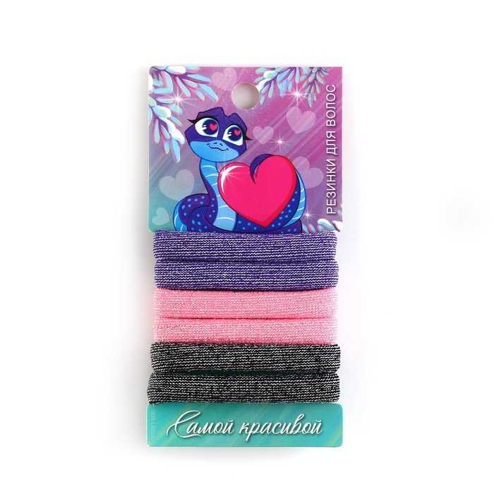 Резинки для волос новогодние «Милаш» на Новый год, набор 6 шт, d = 4 см Резинки для волос новогодние «Милаш» на Новый год, набор 6 шт, d = 4 см