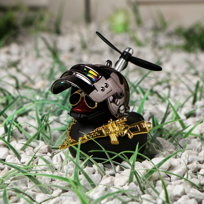 Утка с пропеллером черная, шлем хром Утка с пропеллером черная, шлем хром