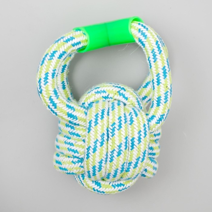 Игрушка канатная Игрушка канатная "Мегамяч" с ручкой, до 190 г, 15 х 9 см, микс цветов