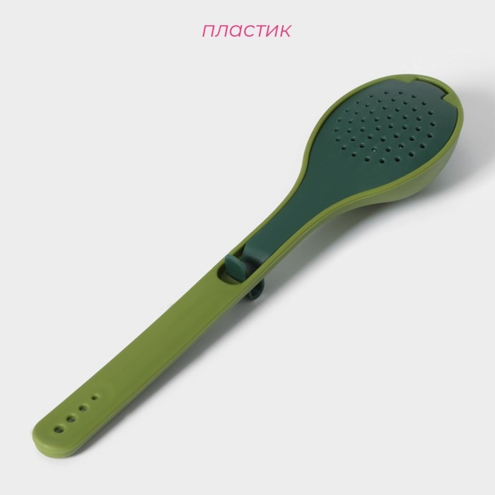 Ложка для варки трав и специй Доляна «Симплекс», 27,3×6,5×3 см, цвет зелёный Ложка для варки трав и специй Доляна «Симплекс», 27,3×6,5×3 см, цвет зелёный