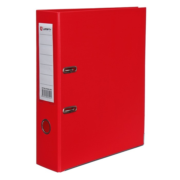 Папка-регистратор А4, 75 мм, Lamark, ПВХ, двухстороннее покрытие, металлическая окантовка, карман на корешок, собранная, красный/красный Папка-регистратор А4, 75 мм, Lamark, ПВХ, двухстороннее покрытие, металлическая окантовка, карман на корешок, собранная, красный/красный