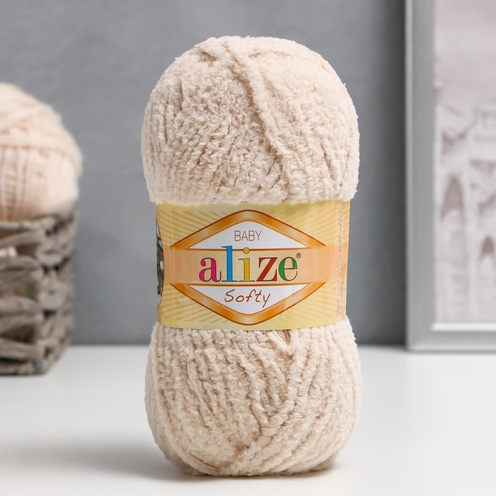 Пряжа Пряжа "Softy" 100% микрополиэстер 115м/50гр (310 св. бежевый)