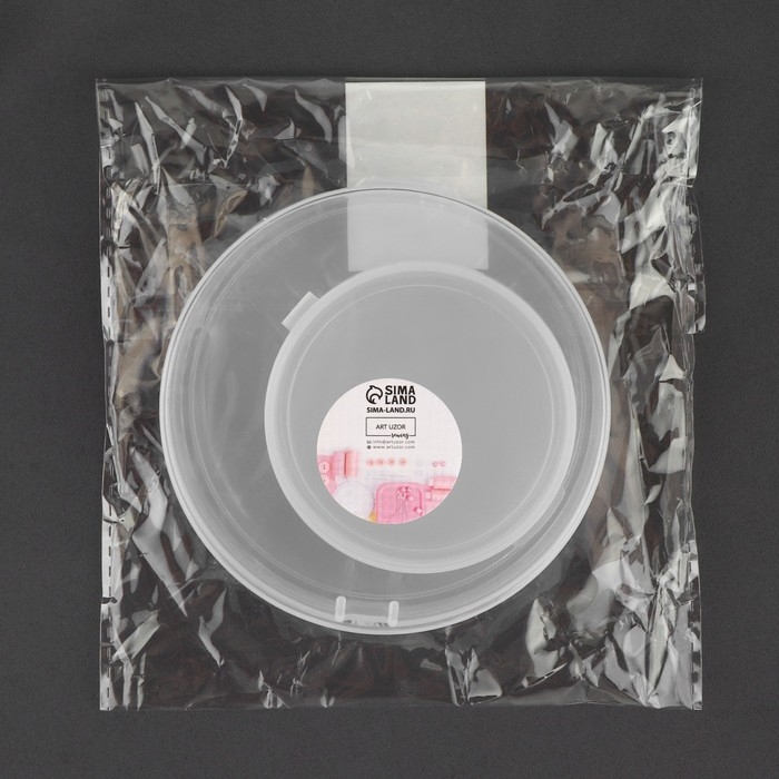 Набор контейнеров для рукоделия, 2 шт, d = 9 × 3 / 6,5 × 2,5 см, цвет прозрачный Набор контейнеров для рукоделия, 2 шт, d = 9 × 3 / 6,5 × 2,5 см, цвет прозрачный