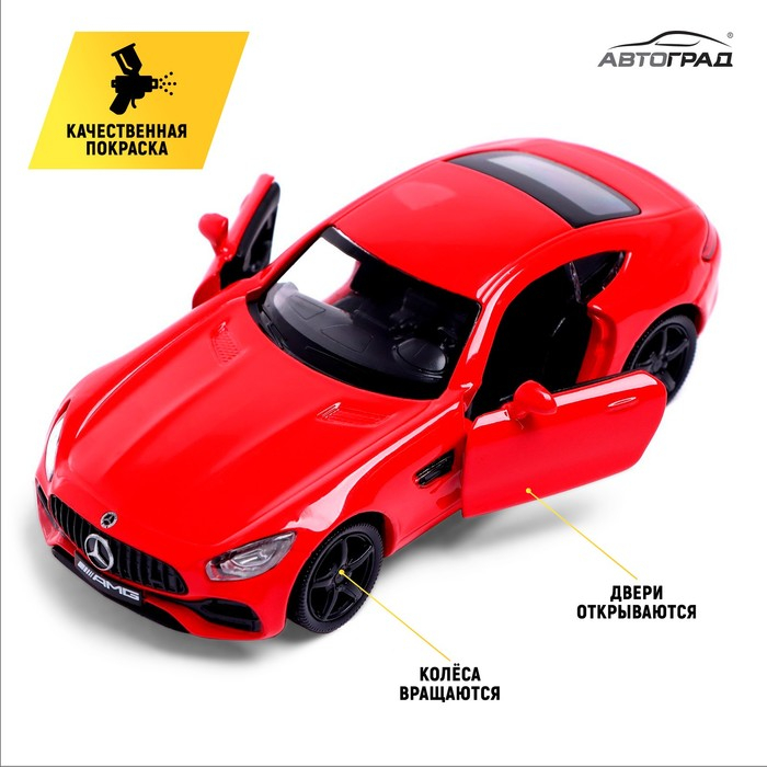 Машина металлическая MERCEDES-AMG GT S, 1:32, открываются двери, инерция, цвет красный Машина металлическая MERCEDES-AMG GT S, 1:32, открываются двери, инерция, цвет красный