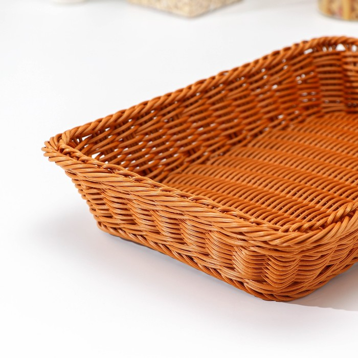 Корзина для продуктов Доляна, 35×24,5×7 см, цвет коричневый Корзина для продуктов Доляна, 35×24,5×7 см, цвет коричневый