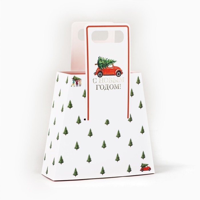 Коробка новогодняя складная с ручками «С Новым годом!» 23 х 8 х 32 см, Новый год Коробка новогодняя складная с ручками «С Новым годом!» 23 х 8 х 32 см, Новый год