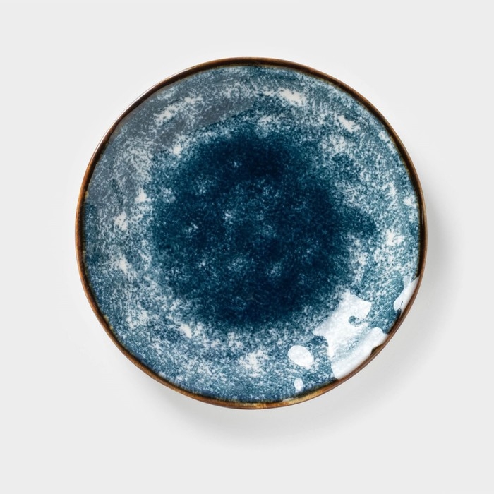 Тарелка керамическая пирожковая «Море», d=15 см, цвет синий Тарелка керамическая пирожковая «Море», d=15 см, цвет синий