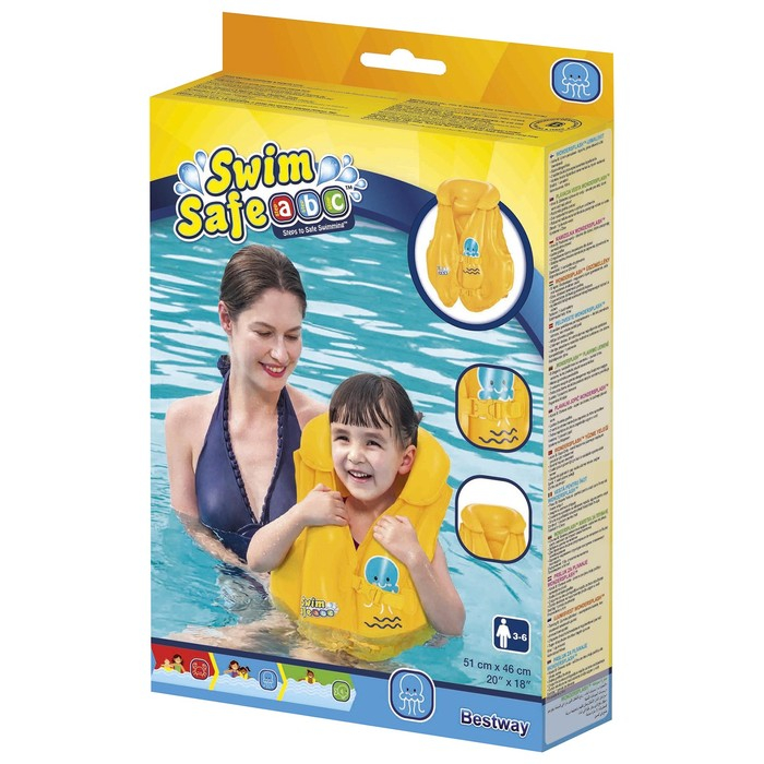 Жилет надувной Swim Safe, ступень B, 51 х 46 см, 3-6 лет, 32034 Bestway Жилет надувной Swim Safe, ступень B, 51 х 46 см, 3-6 лет, 32034 Bestway