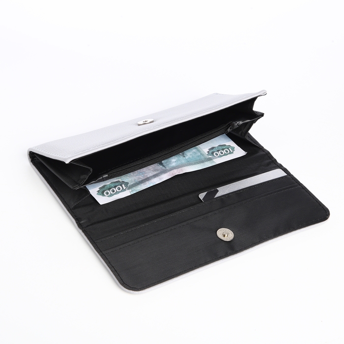 Кошелёк женский на магните, цвет серый Кошелёк женский на магните, цвет серый