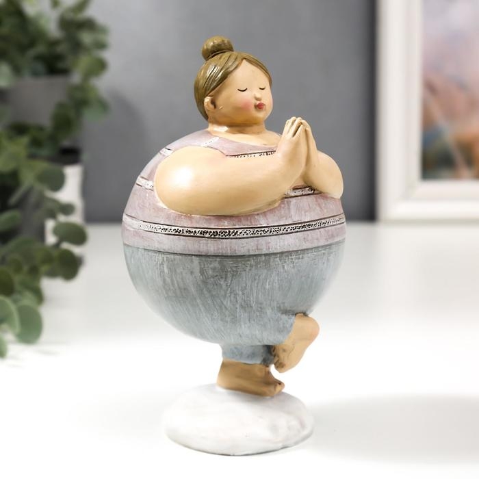 Сувенир полистоун  Сувенир полистоун "Пышечка - асана Дерево" 15х8,5х9 см