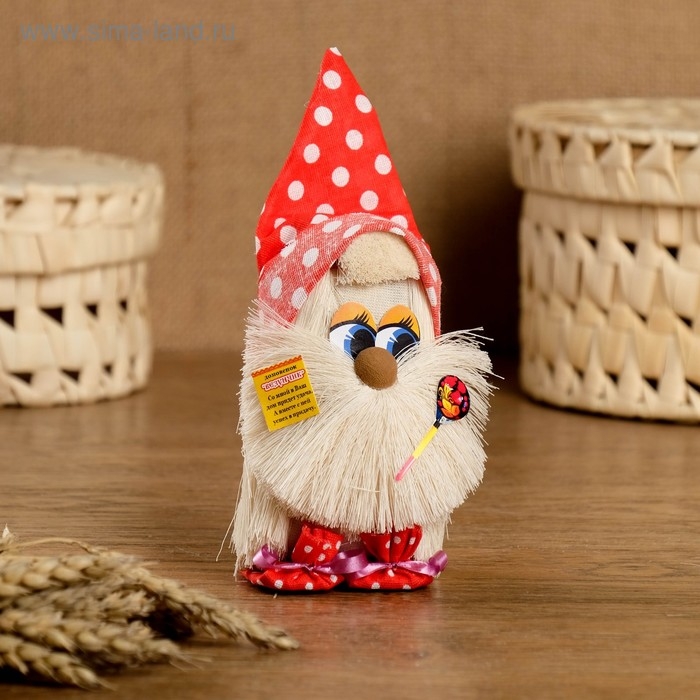 Оберег «Домовой с ложкой», 12 см, микс Оберег «Домовой с ложкой», 12 см, микс