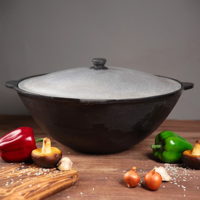 Казан с крышкой, 12 л, плоское дно Казан с крышкой, 12 л, плоское дно