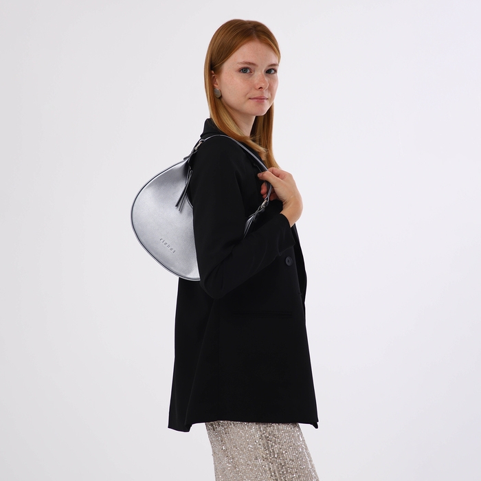 Сумка женская на молнии, цвет серебряный Сумка женская на молнии, цвет серебряный