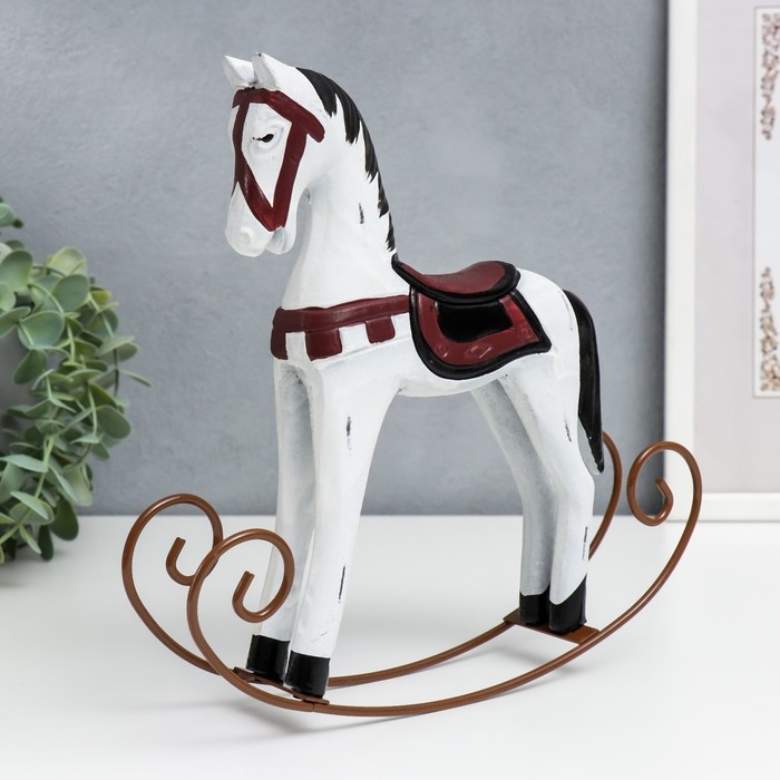 Сувенир дерево Сувенир дерево "Лошадка-качалка" белая с красным 22х5х23 см