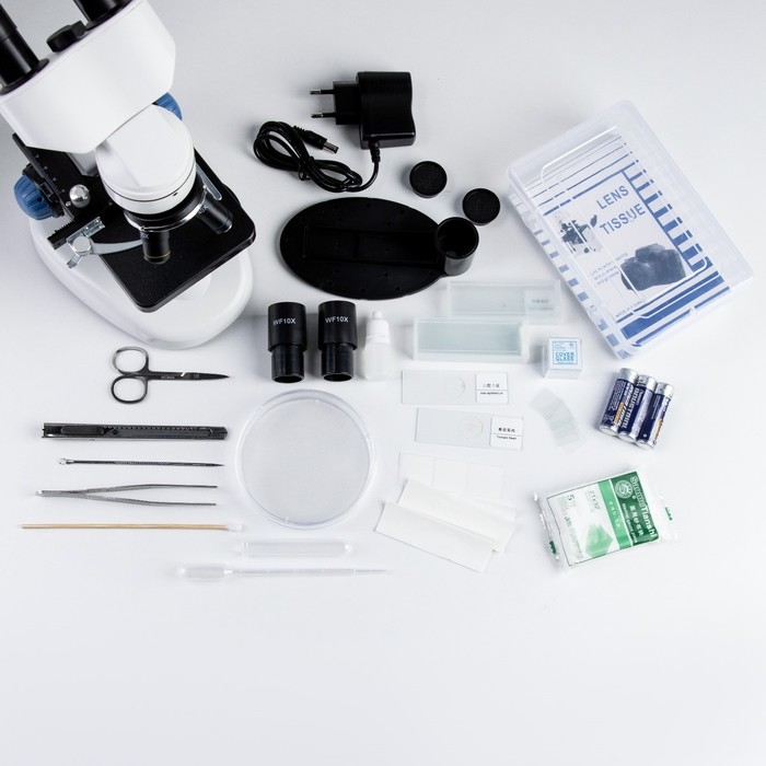 Микроскоп лабораторный кратность 40,100,400, подсветка Микроскоп лабораторный кратность 40,100,400, подсветка