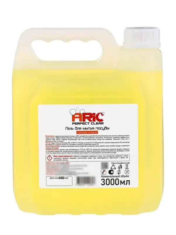 Средство для мытья посуды ARIC "Сочный лимон" 3л