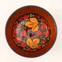 Салатник деревянный хохлома &laquo;Ягодка&raquo;, 16&times;16&times;9 см