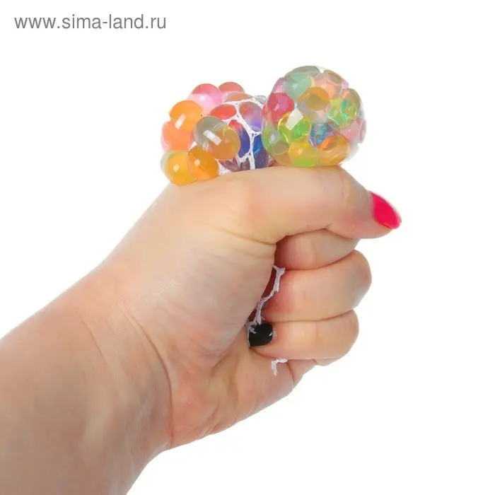 Мялка в сетке, с гидрогелем, 5 см, цвета МИКС Мялка в сетке, с гидрогелем, 5 см, цвета МИКС