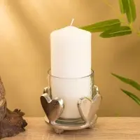 Подсвечник со стеклом &laquo;Сердце&raquo;, 10&times;10&times;10 см, алюминий