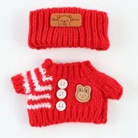 Одежда для игрушки, кофта и повязка на голову, красный