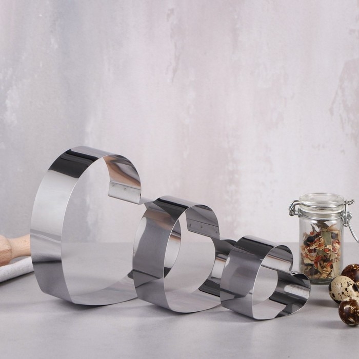 Набор форм для выпечки и выкладки «Сердце», 14×16×5 см, нержавеющая сталь, 3 шт. Набор форм для выпечки и выкладки «Сердце», 14×16×5 см, нержавеющая сталь, 3 шт.