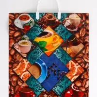 Пакет &laquo;Кофейное настроение&raquo;, полиэтиленовый с пластиковой ручкой, 38&times;44 см, 90 мкм