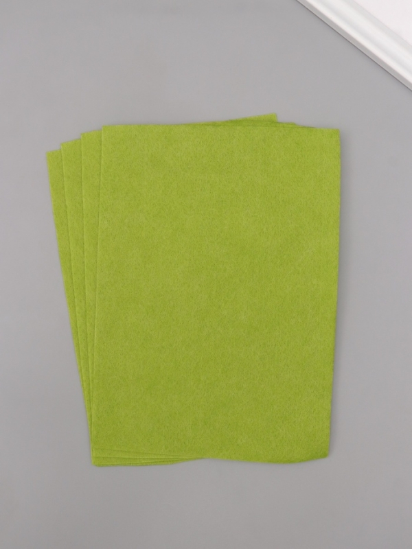 Фетр мягкий 1.5 мм Фетр мягкий 1.5 мм "Зелёный" набор 4 листа 15х20 см