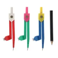 Циркуль пластиковый Calligrata, 110 мм, с карандашом, универсальный держатель &laquo;козья ножка&raquo;, в ПВХ, МИКС