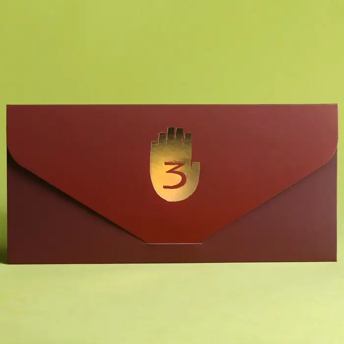 Конверт для денег, софт тач, тиснение, 19 х 9 см, Гравити Фолз