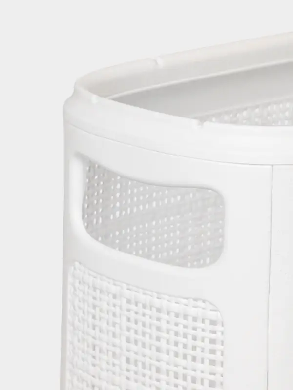 Плетёная корзина для белья с крышкой &laquo;Лён&raquo;, 45 л, 43&times;20&times;60 см, белая