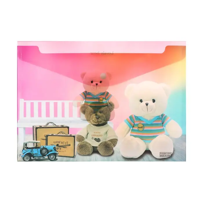 Папка-конверт на кнопке, А4, 180 мкм, Папка-конверт на кнопке, А4, 180 мкм, "Мишка", МИКС