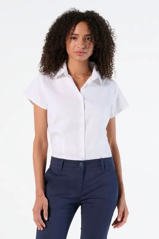 Рубашка женская с коротким рукавом Excess белая, размер XS Рубашка женская с коротким рукавом Excess белая, размер XS