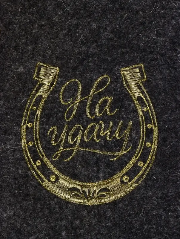 Рукавица для бани вышивка Рукавица для бани вышивка "На удачу", темная