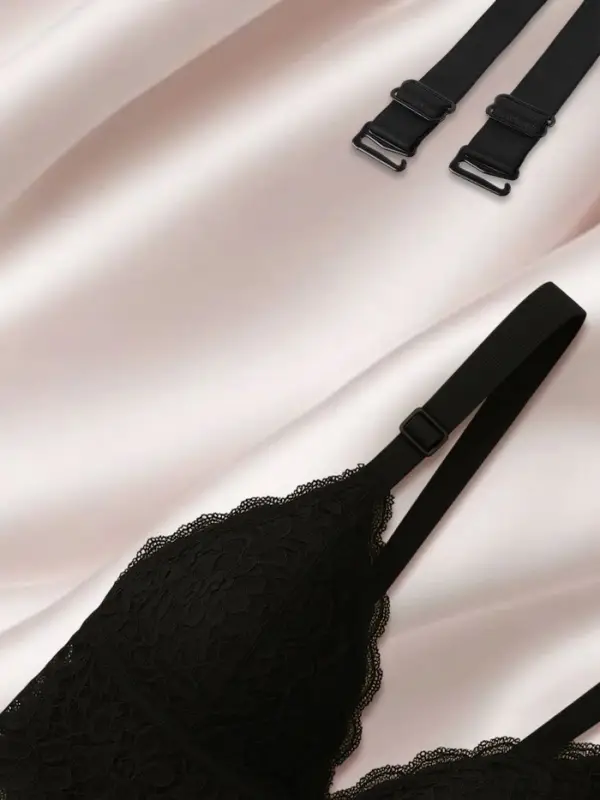 Лямки для бюстгальтера, текстильные, 2 см&plusmn;2 мм, 34 см, пара, чёрные