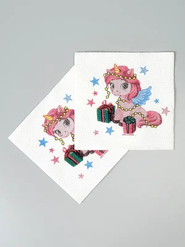 Салфетки бумажные «Лошадка с подарками», однослойные, 24×24 см, набор 20 шт. Салфетки бумажные «Лошадка с подарками», однослойные, 24×24 см, набор 20 шт.