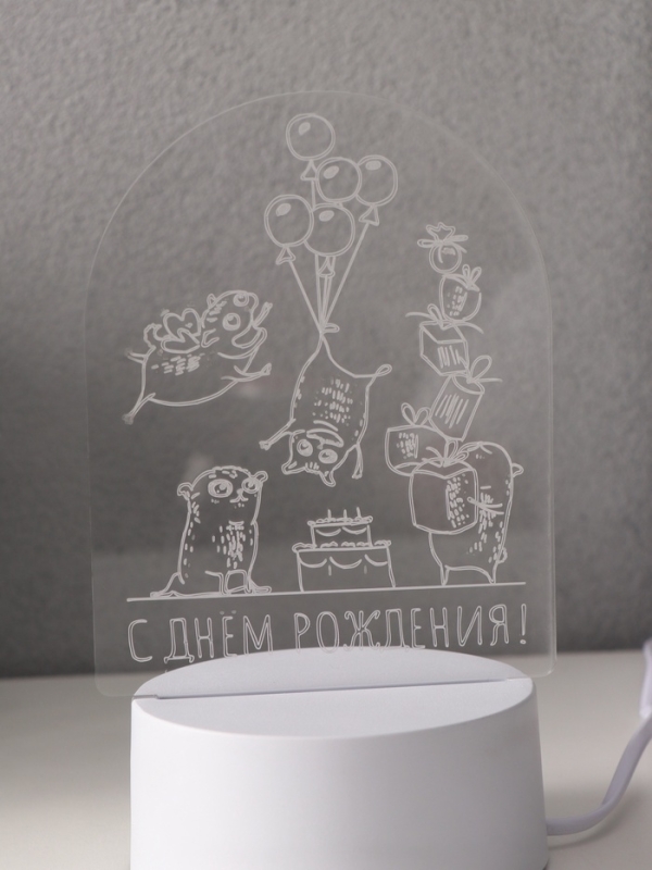 Светильник Светильник "Мопсы" LED RGB от сети RISALUX 9,5х11,8х17 см