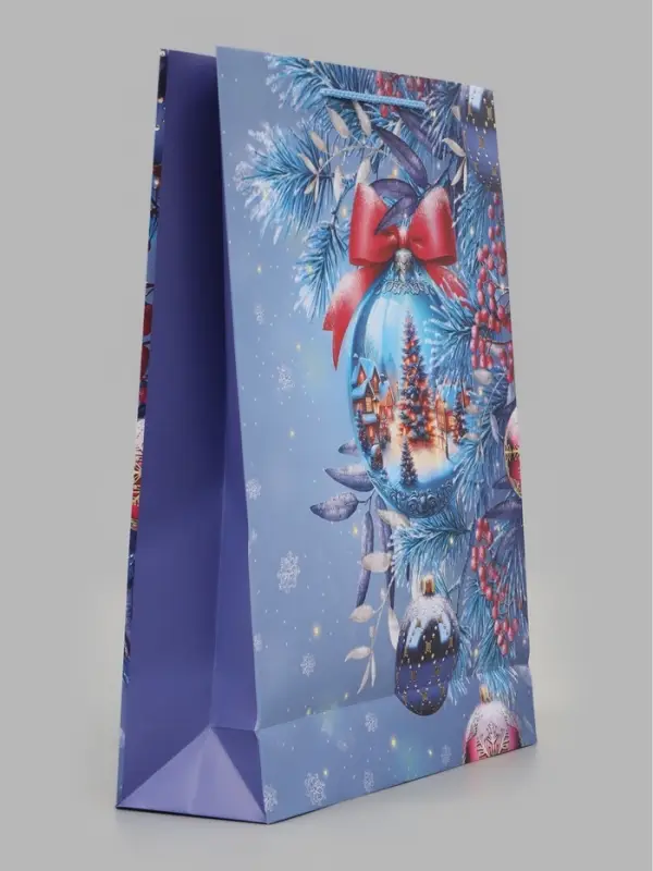 Пакет подарочный &laquo;Снежная деревня&raquo;, 33&times;10&times;42.5 см